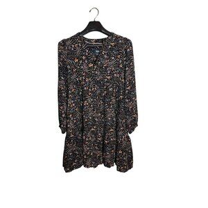 Maeve by anthropogie Floral Tunic Dress Womens Size Medium Lightweight V-Neck 3/